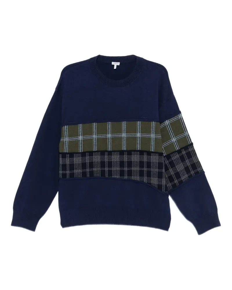 Loewe Karierter Pullover im Patchwork-Look - Blau Blau