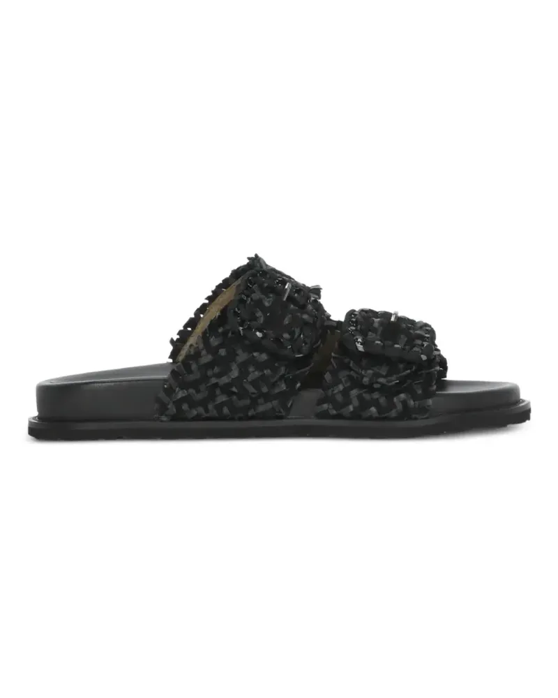 Coral Blue woven buckle-fastening sandals - Schwarz Schwarz