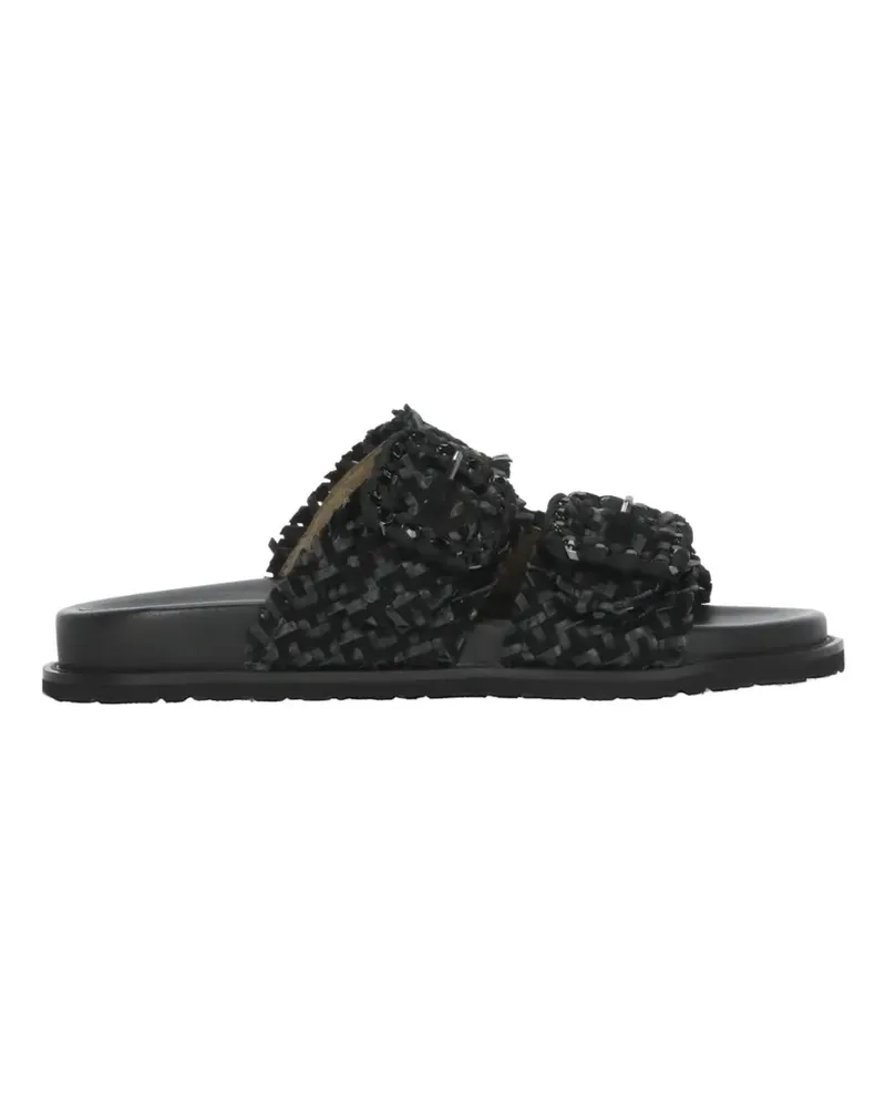 Coral Blue woven buckle-fastening sandals - Schwarz Schwarz