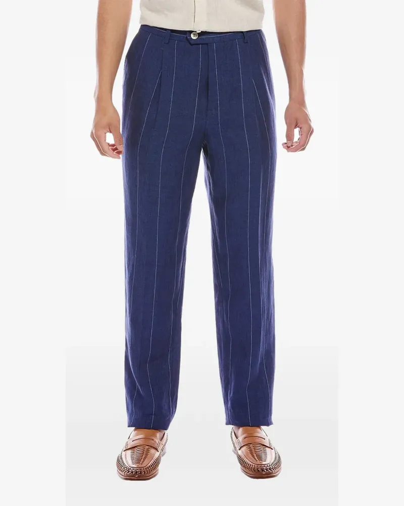 Brunello Cucinelli Bundfaltenhose mit Nadelstreifen - Blau Blau