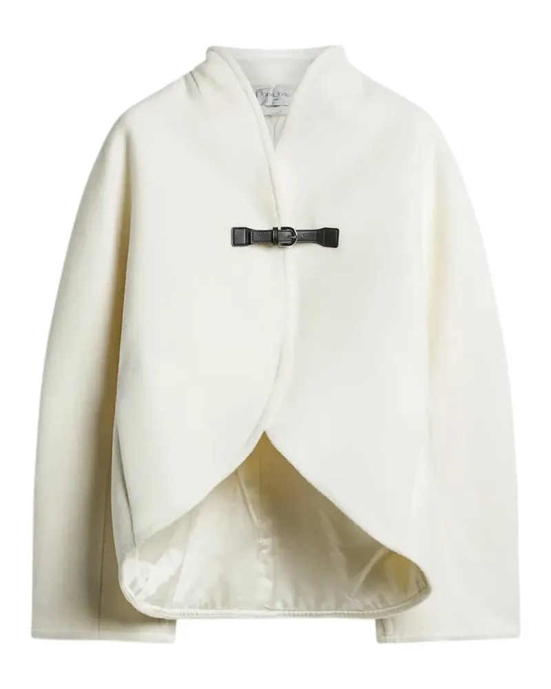forte_forte buckle-fastening cropped coat - Weiß Weiß