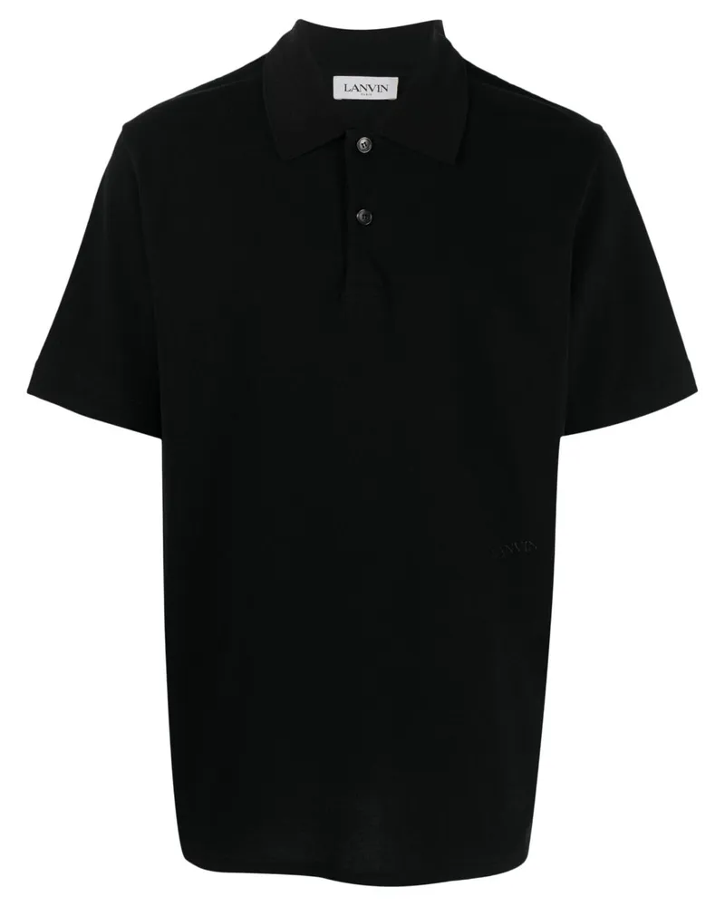 Lanvin Poloshirt mit Logo-Stickerei - Schwarz Schwarz