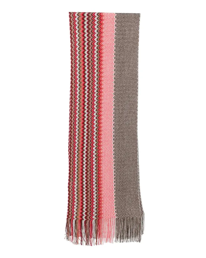 Missoni zigzag-pattern fringed scarf - Rosa Rosa