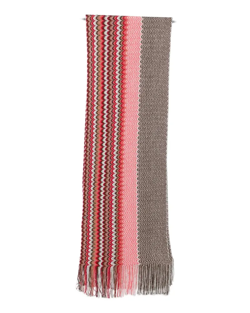 Missoni zigzag-pattern fringed scarf - Rosa Rosa