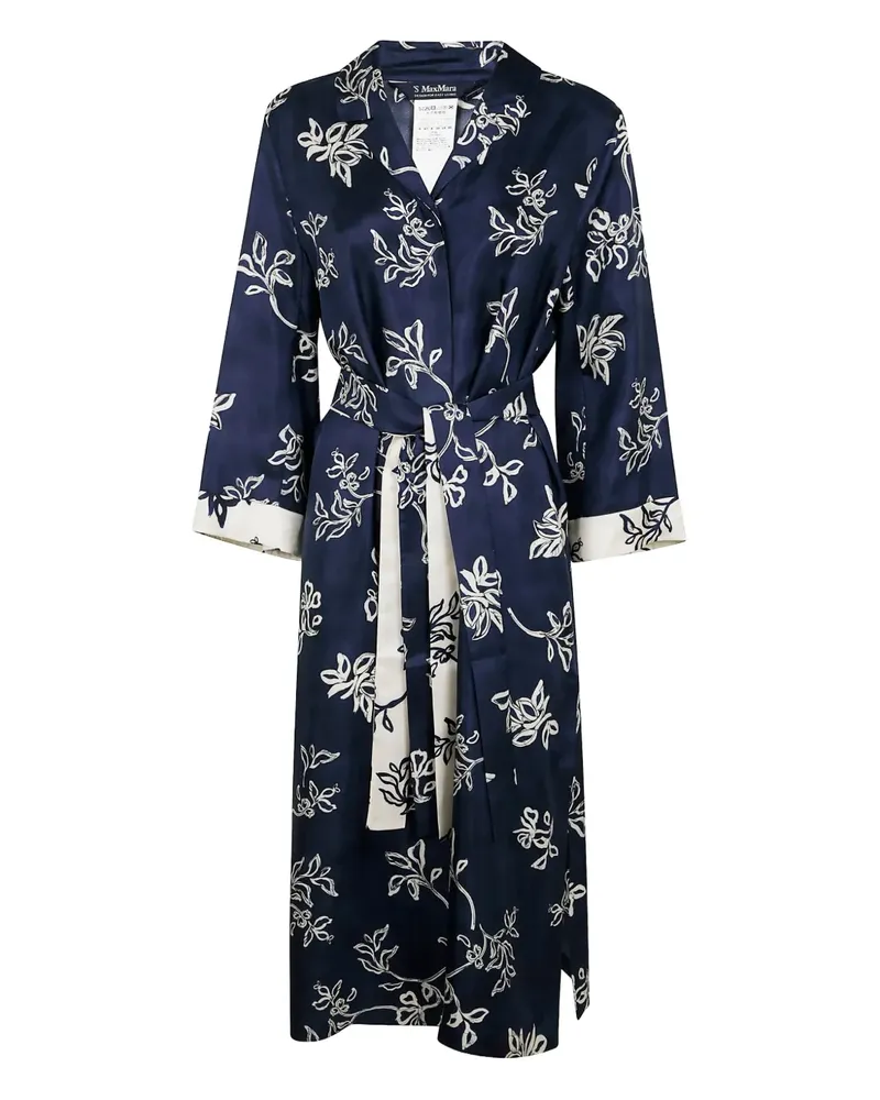Max Mara Kleid mit Blumen-Print - Blau Blau