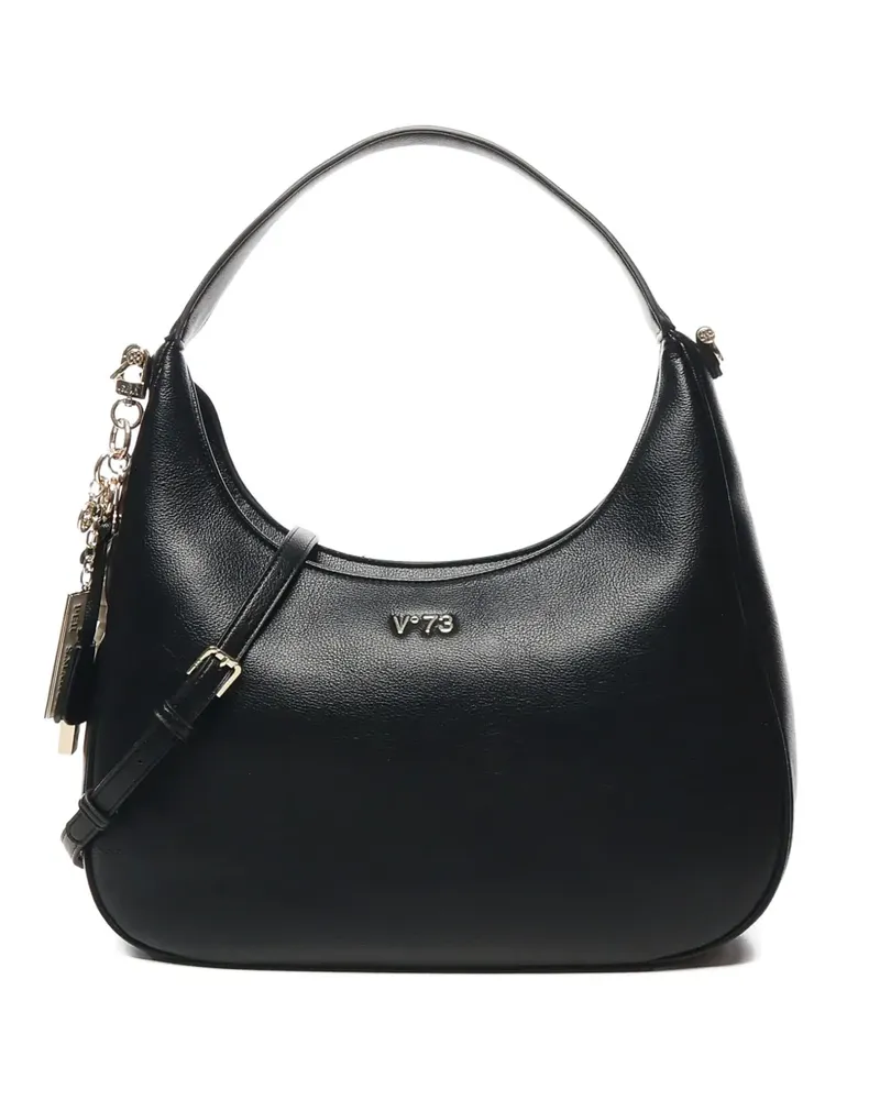 V°73 Schultertasche mit Sichelmond-Anhängern - Schwarz Schwarz