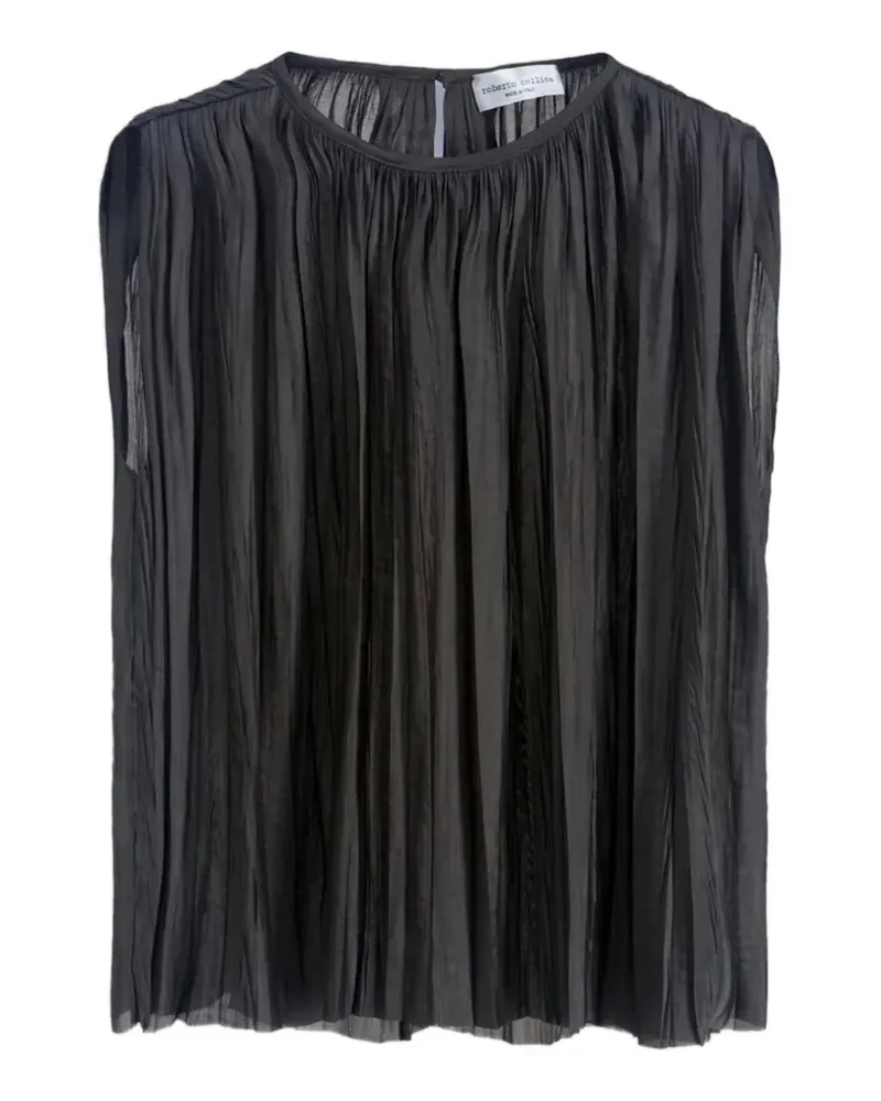 Roberto Collina pleated sleeveless top - Braun Braun