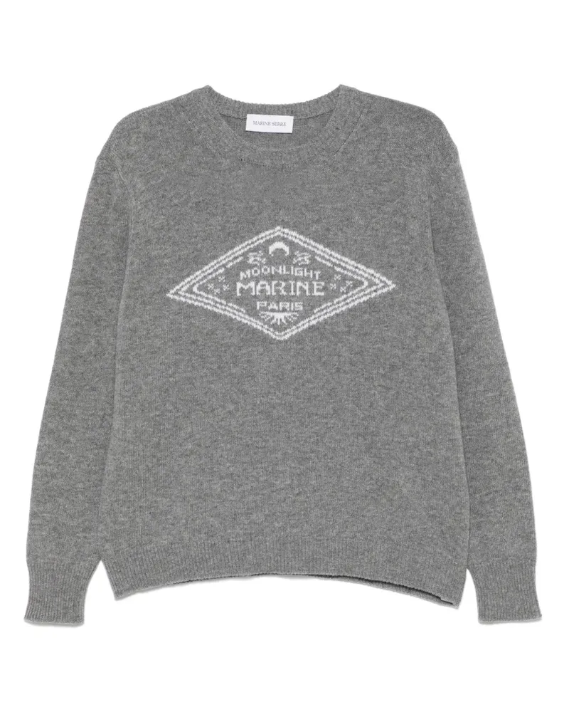 Marine Serre Pullover mit Intarsien-Logo - Grau Grau