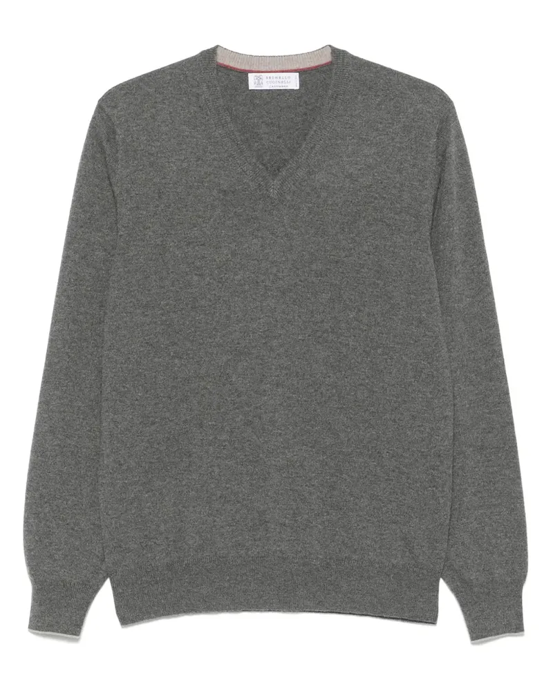 Brunello Cucinelli Klassischer Kaschmirpullover - Grau Grau