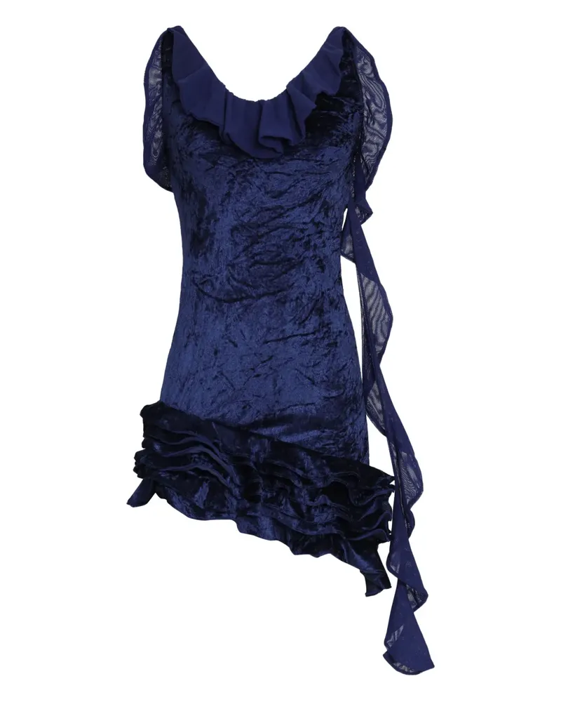 Amir Slama x Astrid ruffled mini dress - Blau Blau