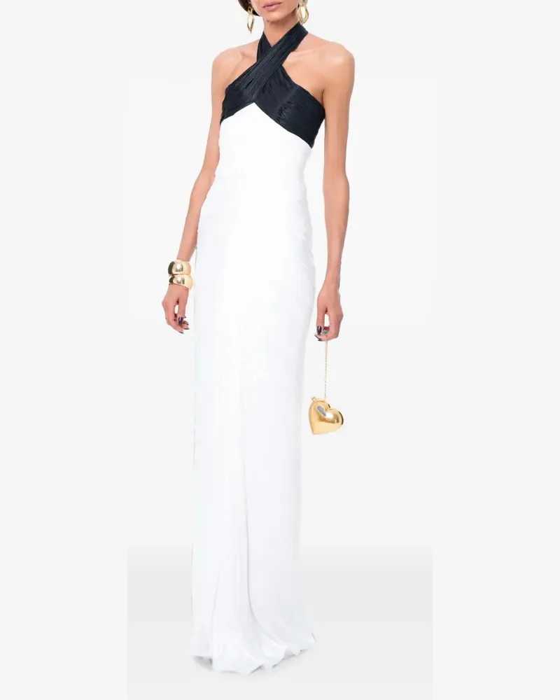 Ana Radu two-tone ruched maxi dress - Weiß Weiß