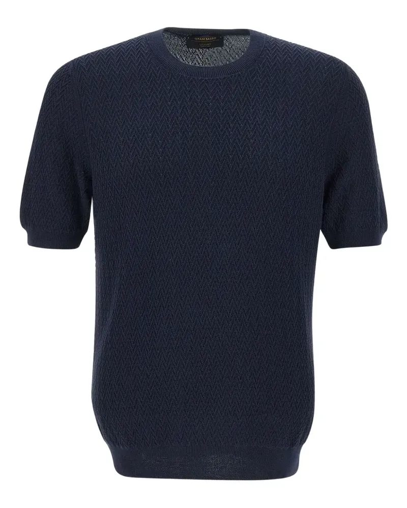 Gran Sasso Fein gestricktes T-Shirt - Blau Blau