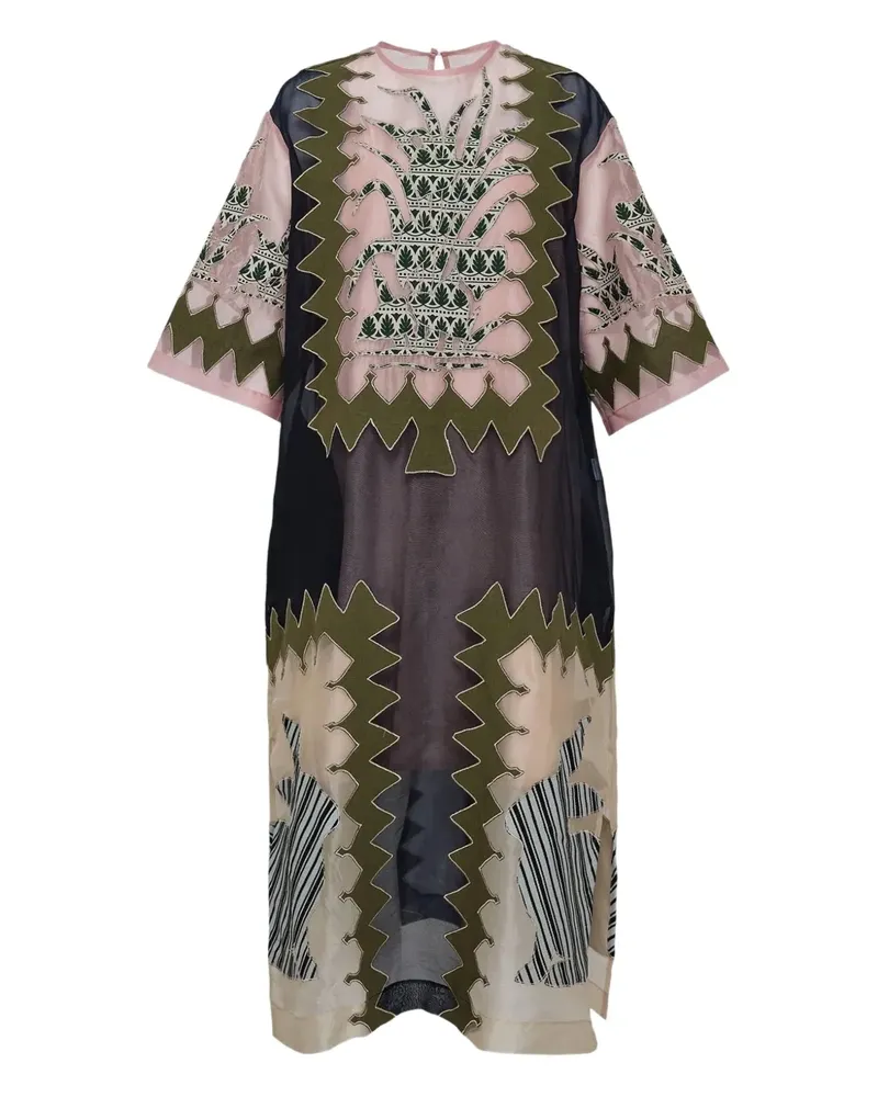 Biyan Organza-Kleid mit Ananas-Print - Rosa Rosa
