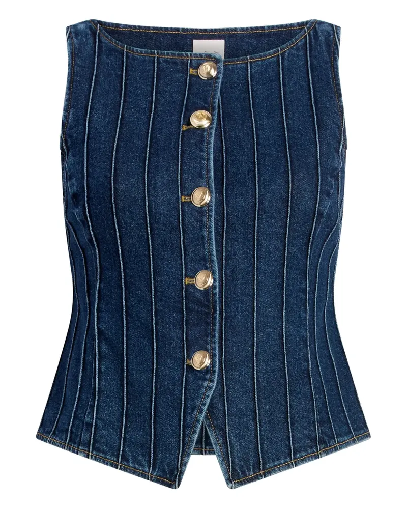 Cinq à Sept Jeansweste mit Biesen - Blau Blau