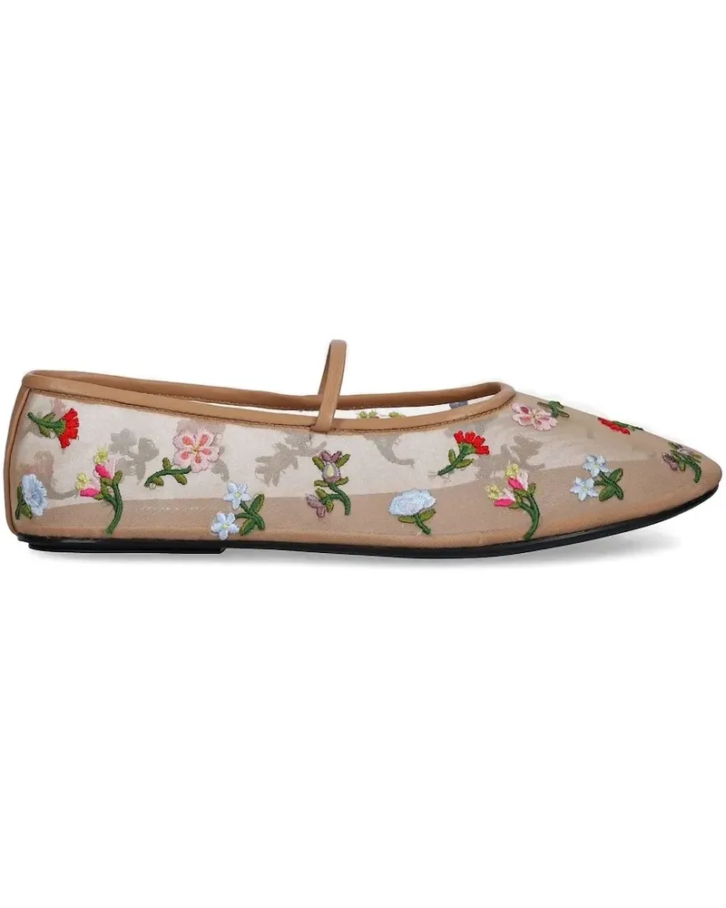 Jeffrey Campbell Ballerinas aus Mesh mit Stickerei - Braun Braun