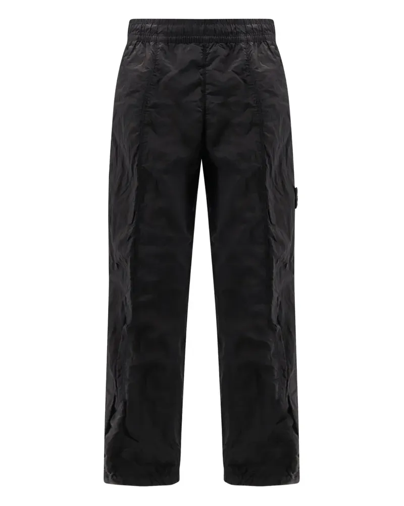 Stone Island elasticated-waistband logo-patch trousers - Schwarz Schwarz