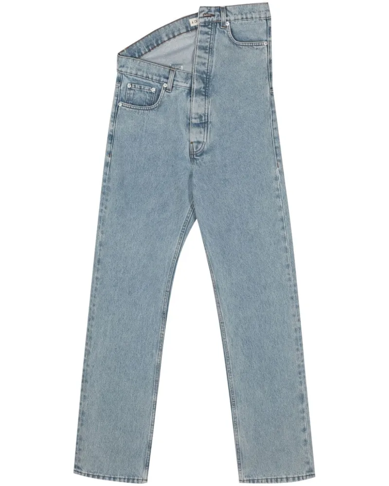 Y/PROJECT Asymmetrische Jeans aus Bio-Baumwolle Blau