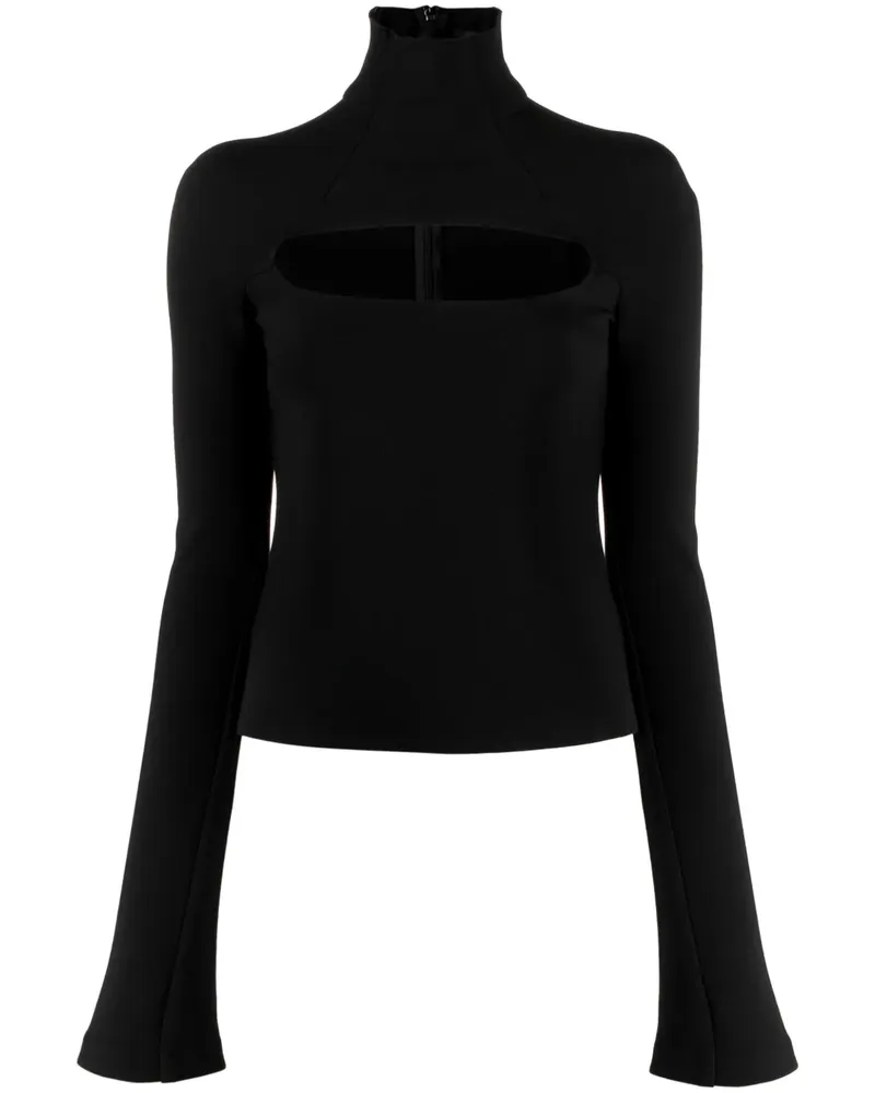 A.W.A.K.E. Rollkragenpullover mit Cut-Outs - Schwarz Schwarz