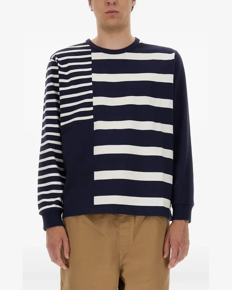 Umbro x YMC striped patchwork T-shirt - Blau Blau