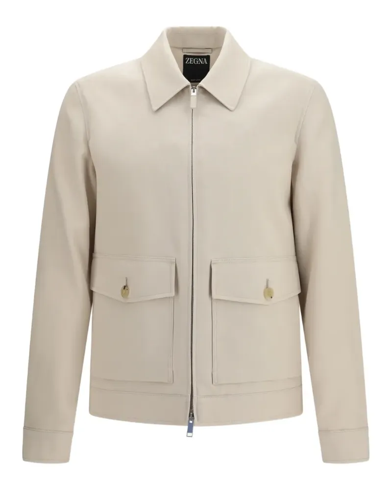 Ermenegildo Zegna Oasi flap-pocket zip-up jacket - Nude Nude