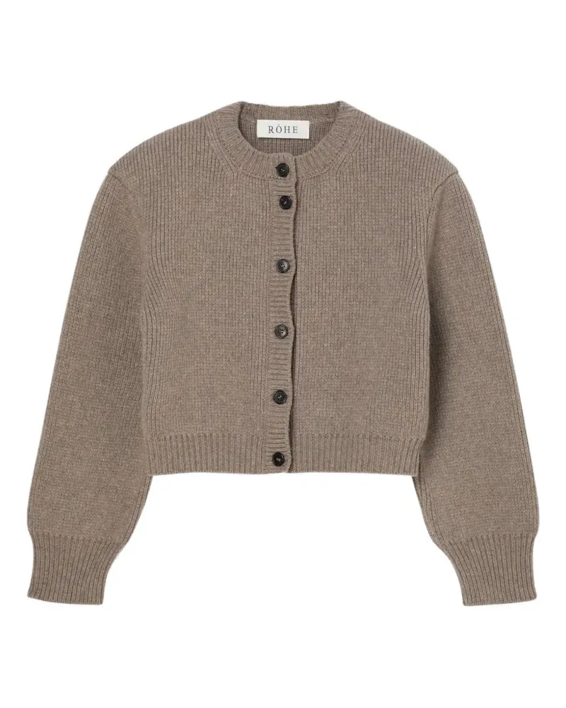 Róhe ribbed-knit cropped cardigan - Nude Nude