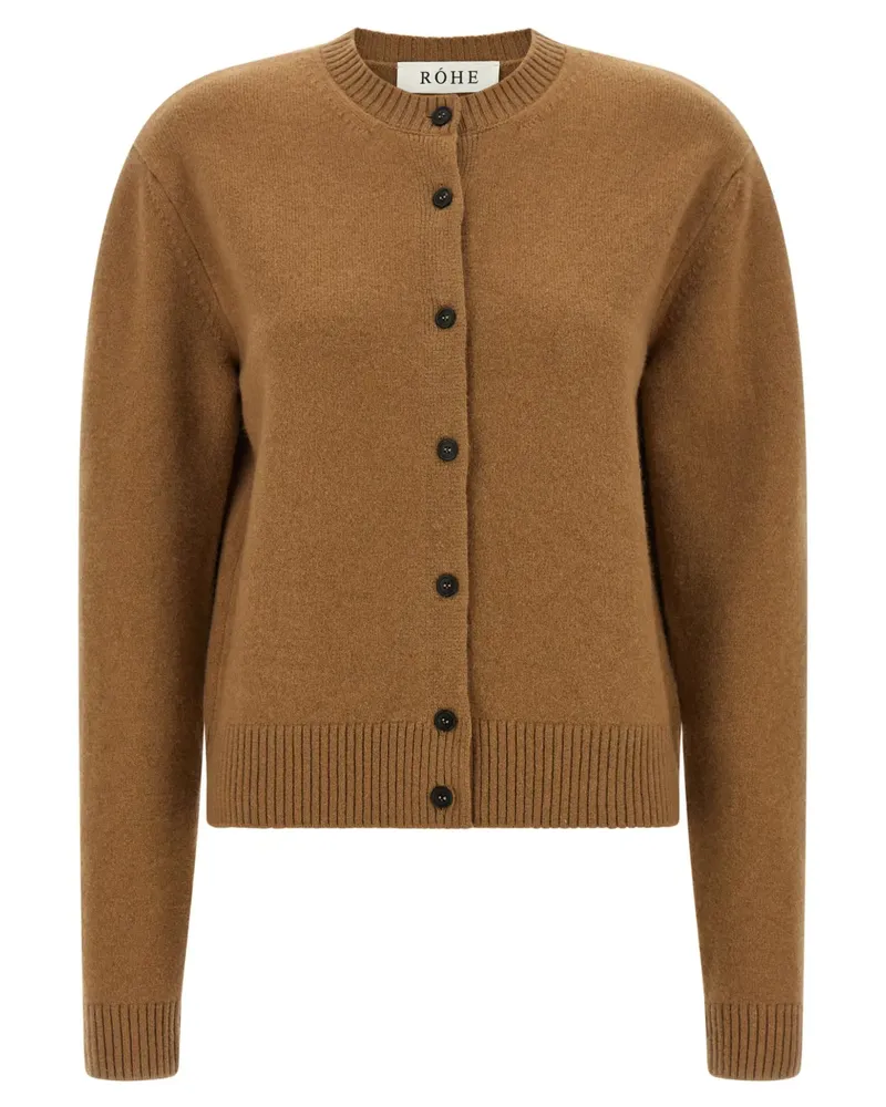 Róhe Gerippter Cropped-Cardigan - Nude Nude