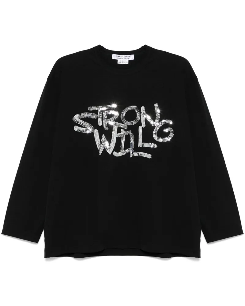 Comme des Garçons T-Shirt mit Pailletten - Schwarz Schwarz