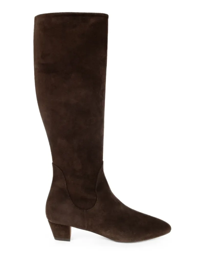aeyde Yana calf suede knee-high boots - Braun Braun