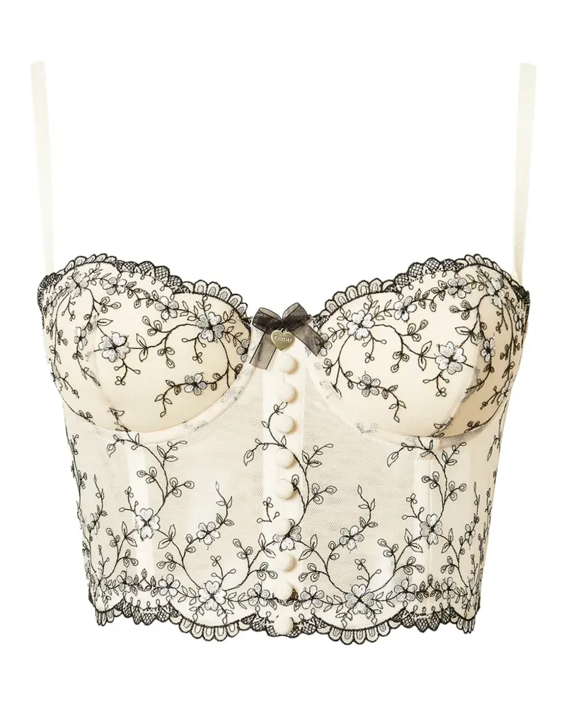 Twin-Set Besticktes Bustier aus Tüll - Nude Nude