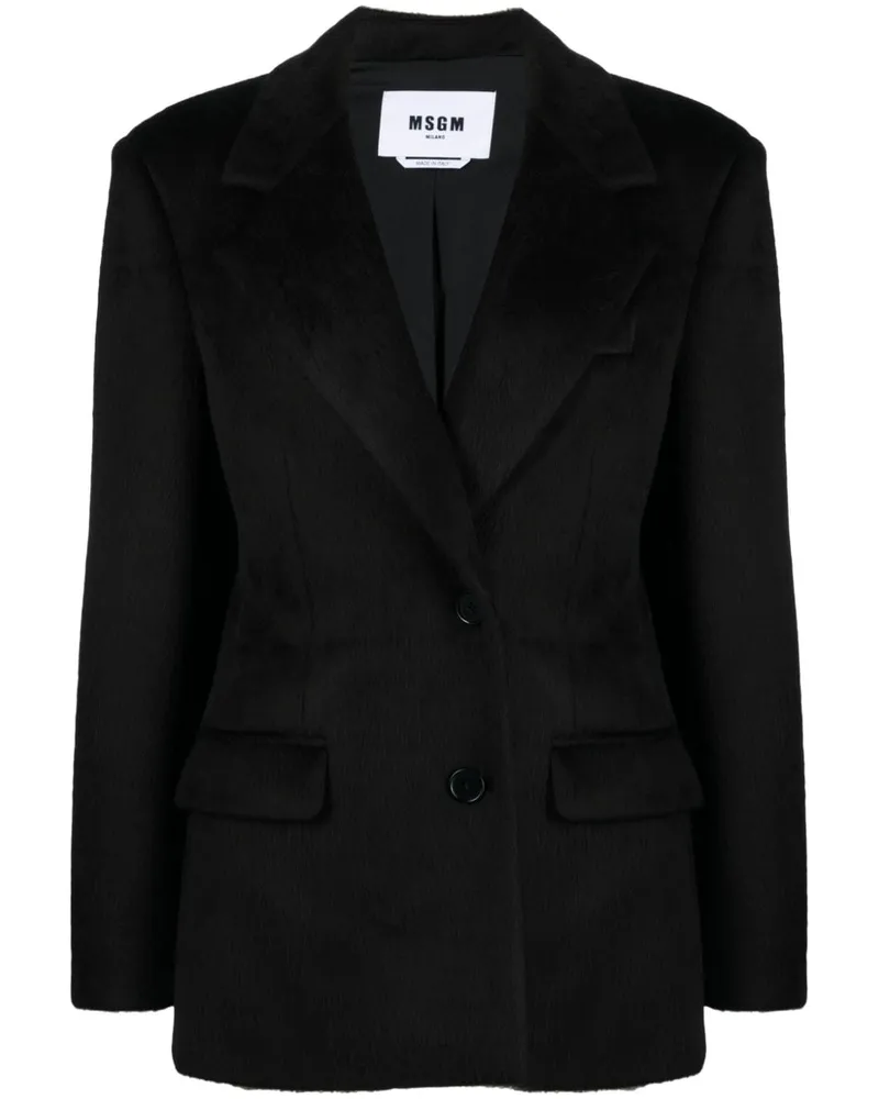 MSGM Blazer mit steigendem Revers Schwarz