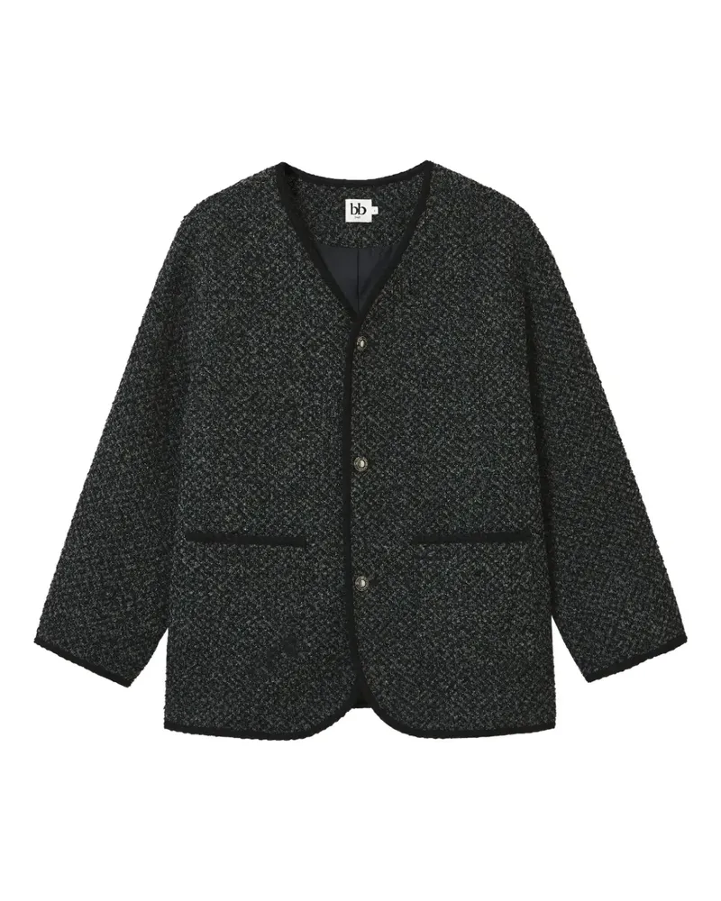b+ab Bouclé-Jacke mit Knöpfen - Grau Grau