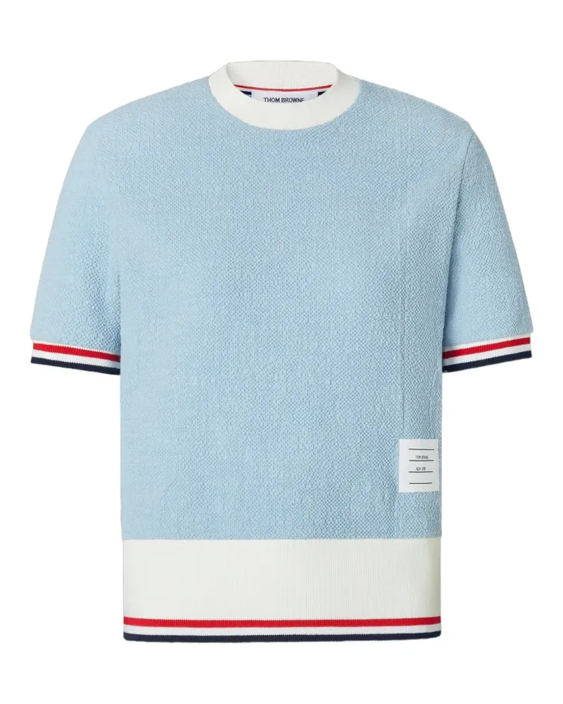 Thom Browne T-Shirt mit RWB-Streifen - Blau Blau