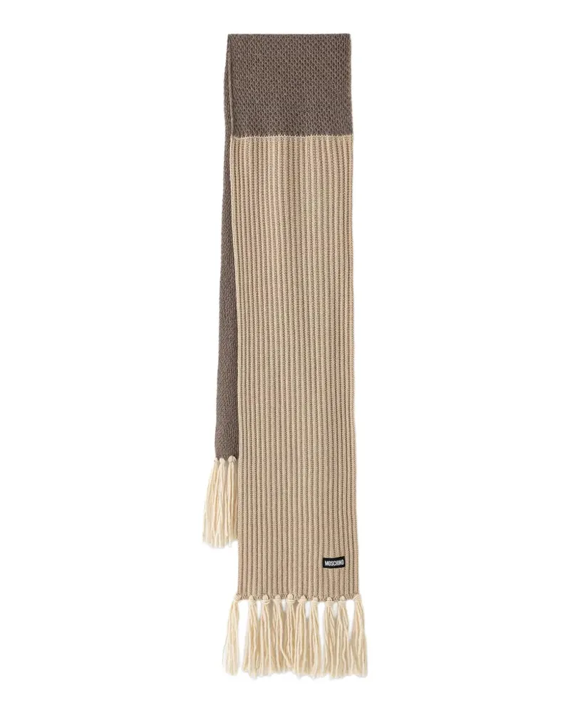 Moschino Gerippter Schal mit Fransen - Nude Nude
