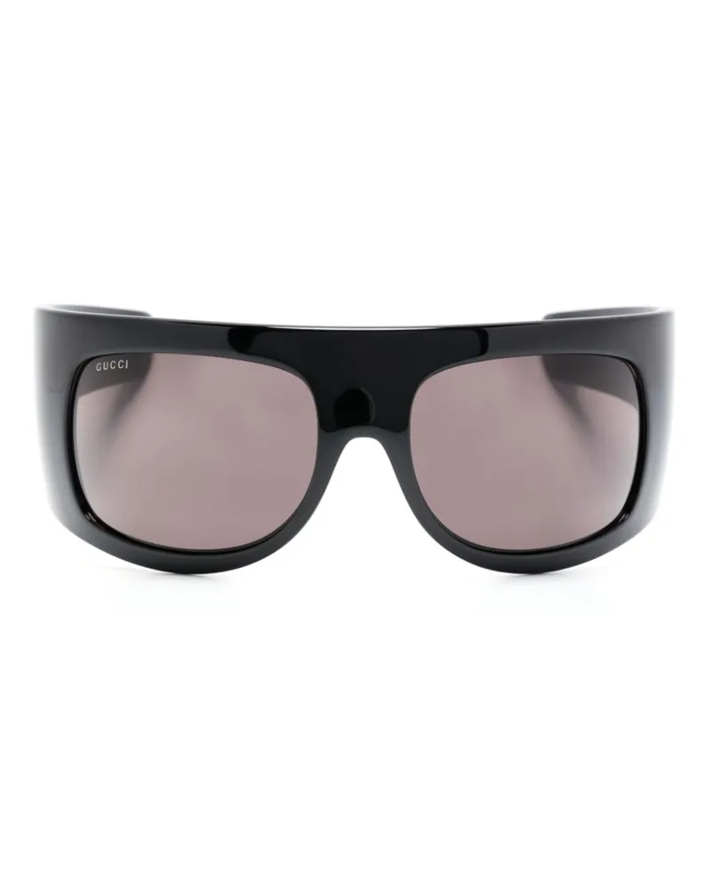Gucci Sonnenbrille mit Maskenform - Schwarz Schwarz