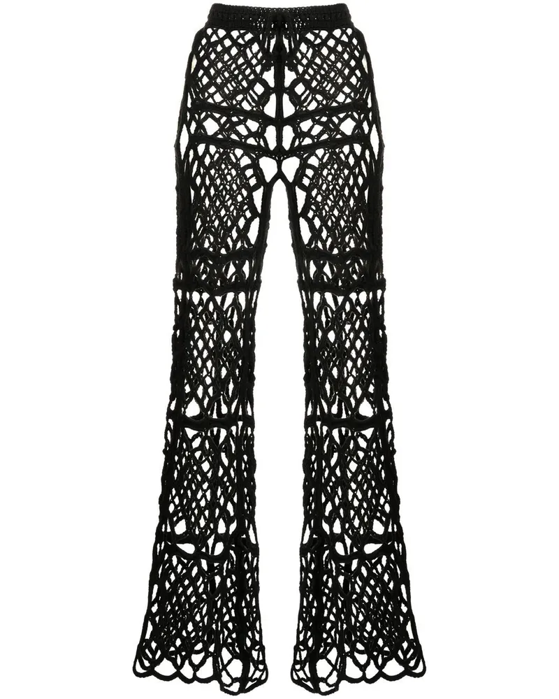 Anna Sui Hose im Layering-Look - Schwarz Schwarz