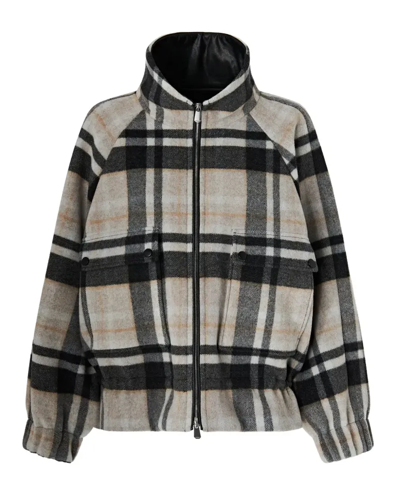 Pinko Karierte Jacke mit elastischem Saum - Nude Nude