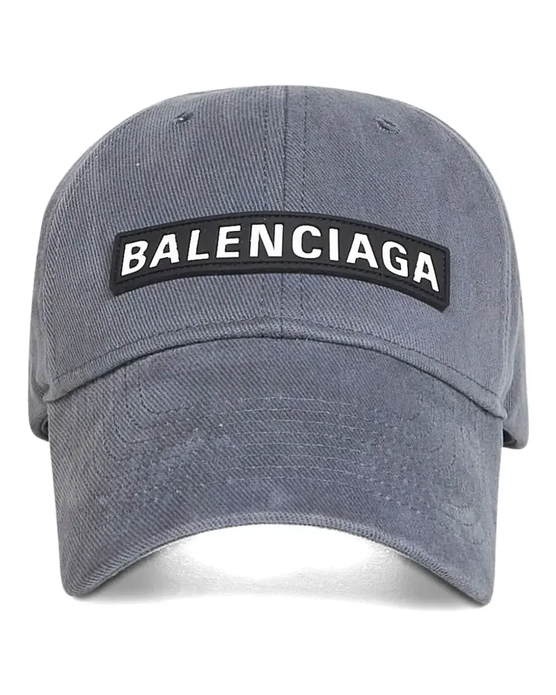 Balenciaga logo-patch panelled baseball cap - Grau Grau