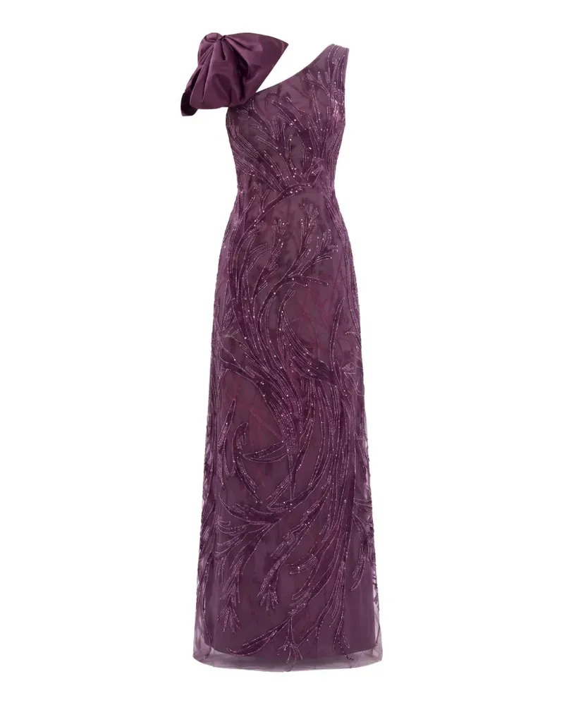 Saiid Kobeisy asymmetrical embroidered bow maxi dress - Violett Violett