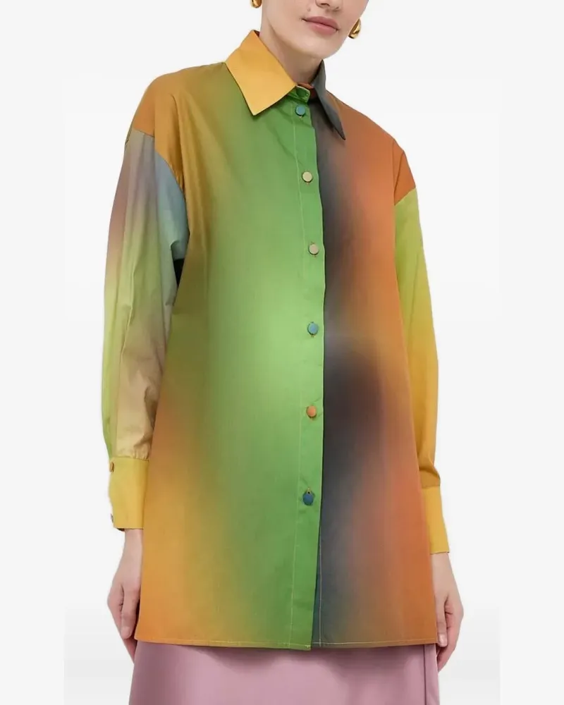 Silvian Heach Hemd mit Ombré-Effekt - Grün Grün
