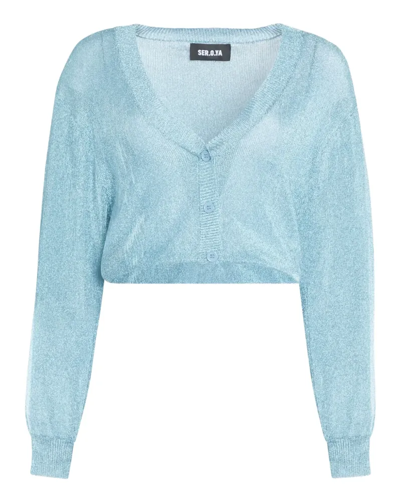 SER.O.YA Cardigan im Metallic-Look - Blau Blau