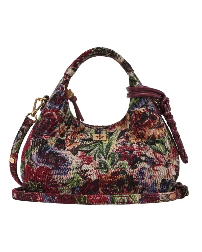 Ganni Tapestry Mini-Tasche mit Blumen - Rot Rot