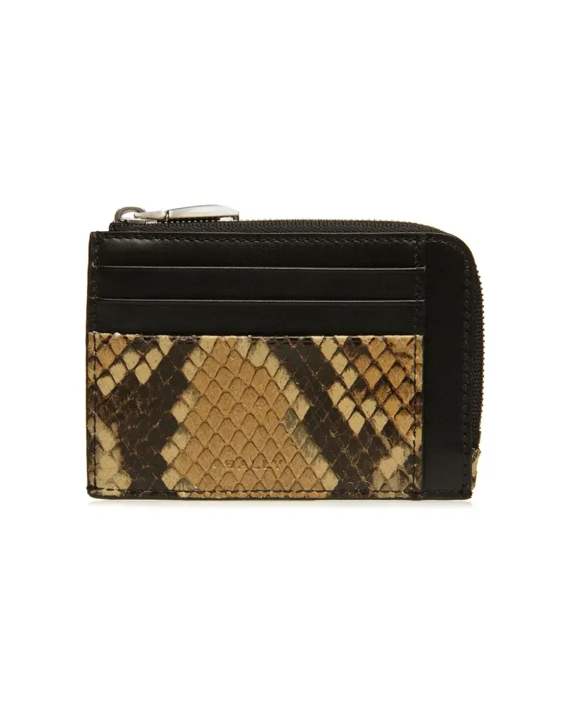 Bally Kartenetui mit Schlangen-Optik - Braun Braun