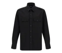 Hemd mit umgeschlagenen Ärmeltaschen - Schwarz