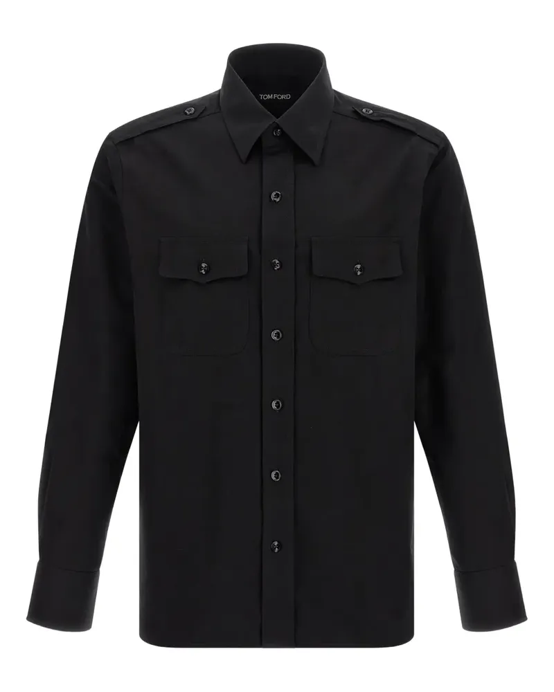 Tom Ford Hemd mit umgeschlagenen Ärmeltaschen - Schwarz Schwarz