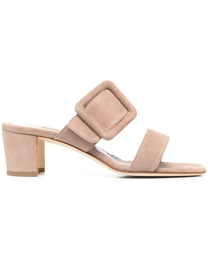 Manolo Blahnik Sandalen mit Schnallen - Nude Nude