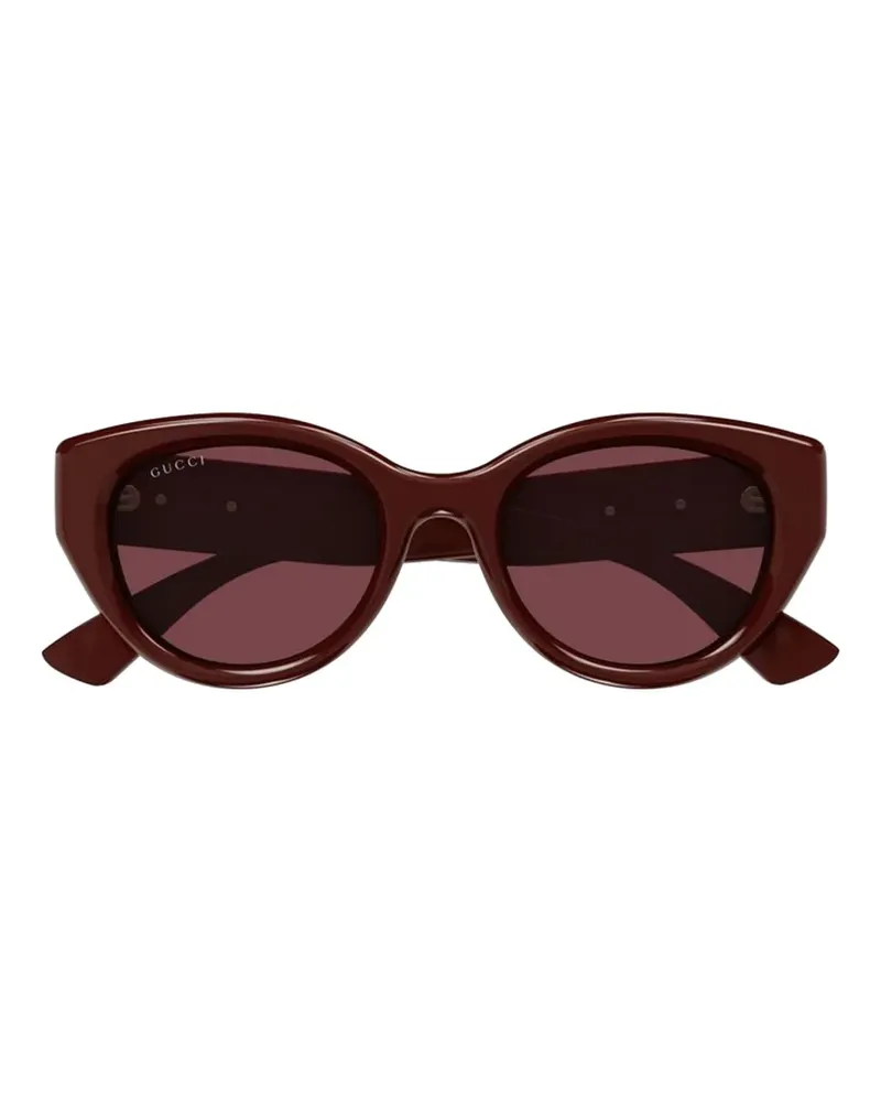 Gucci round-frame logo-detail sunglasses - Rot Rot