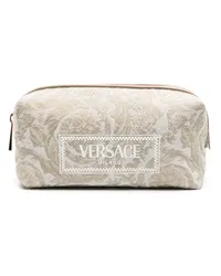 Versace Jacquard-Kosmetiktasche mit Logo Nude