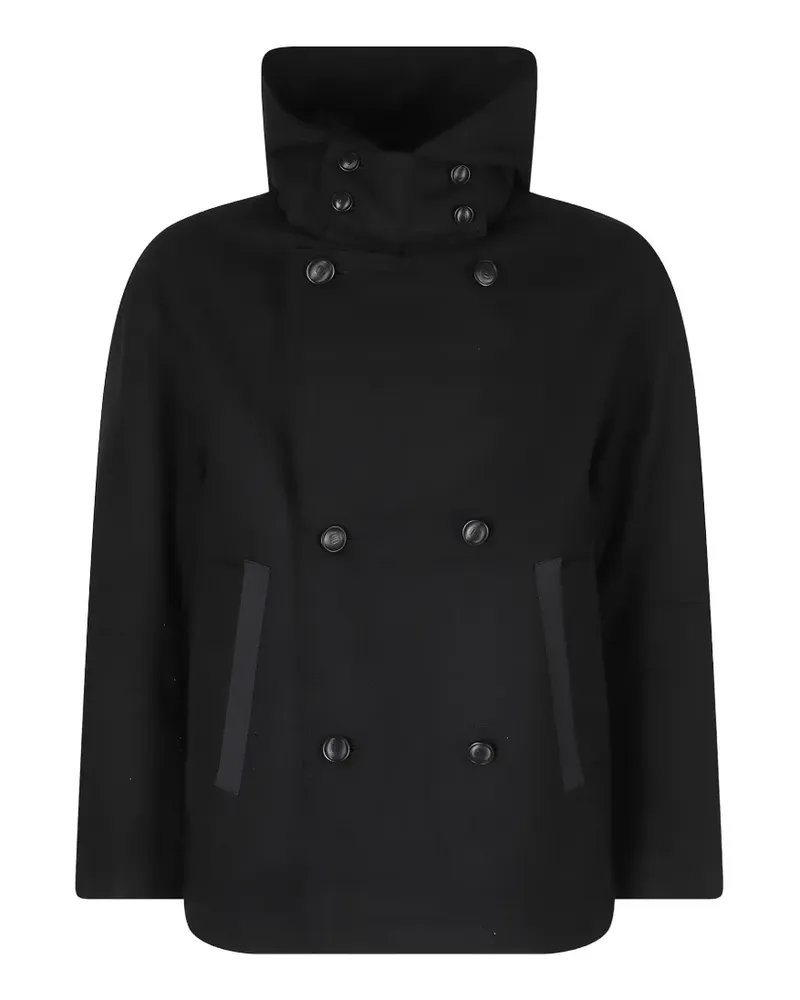 DUNO Ares Berlino double-breasted hooded jacket - Schwarz Schwarz