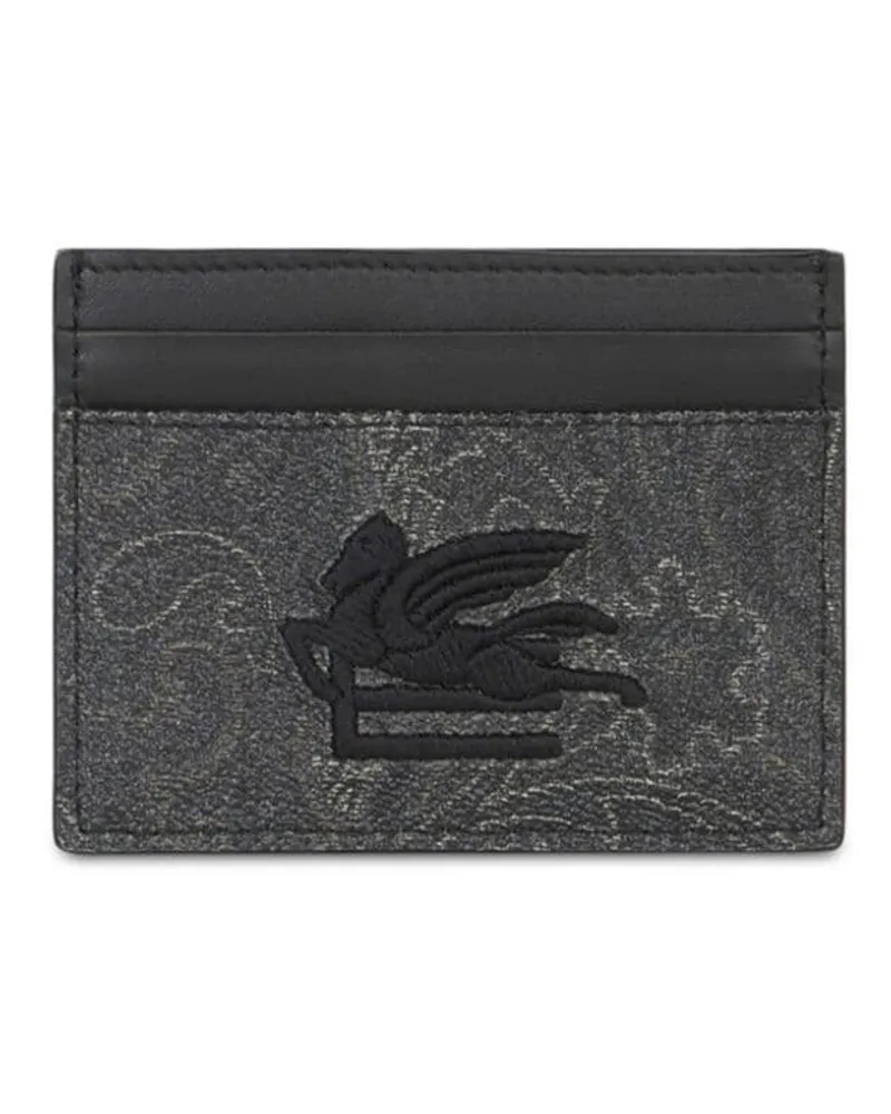 Etro Kartenetui mit Paisley-Print - Schwarz Schwarz