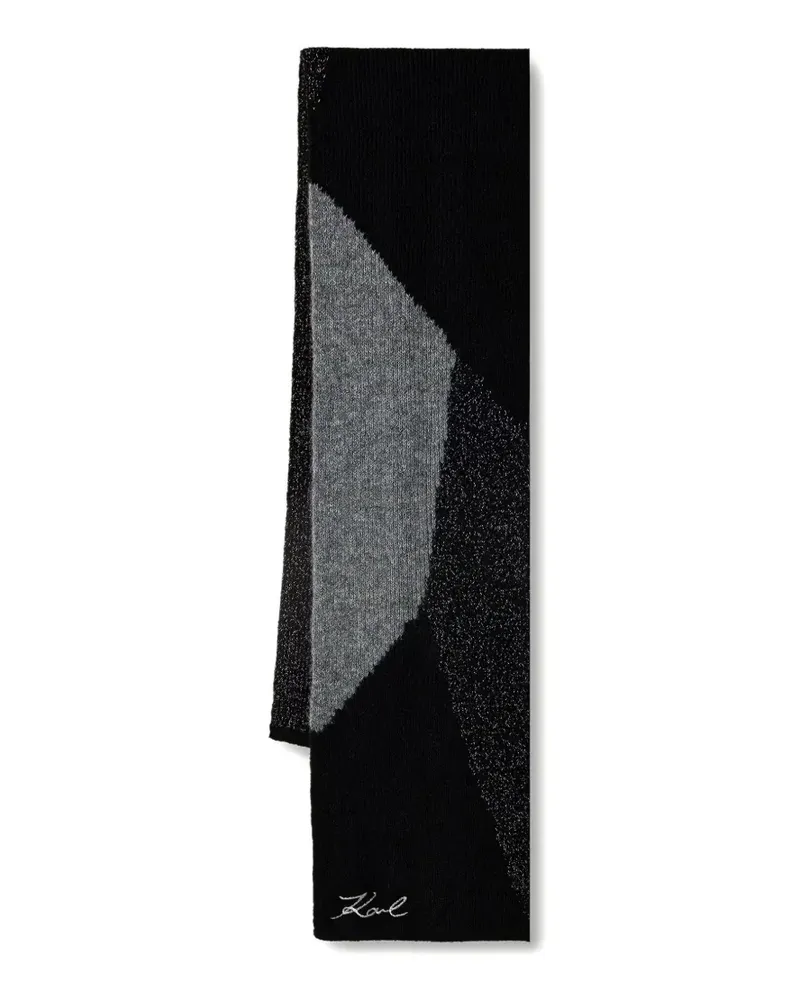 Karl Lagerfeld Schal mit geometrischem Muster - Schwarz Schwarz